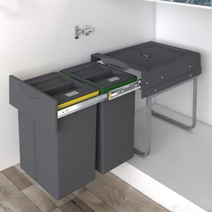 سطل زباله دو مخزنه 40 لیتری هایلکوس (20L+20L)