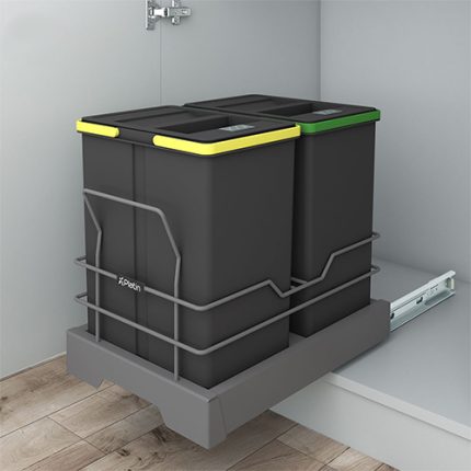 سطل زباله دو مخزنه 40 لیتری اکو (20L+20L)