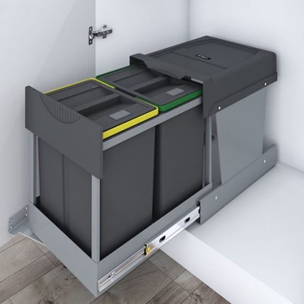 سطل زباله دو مخزنه 40 لیتری لینکدار (20L+20L)